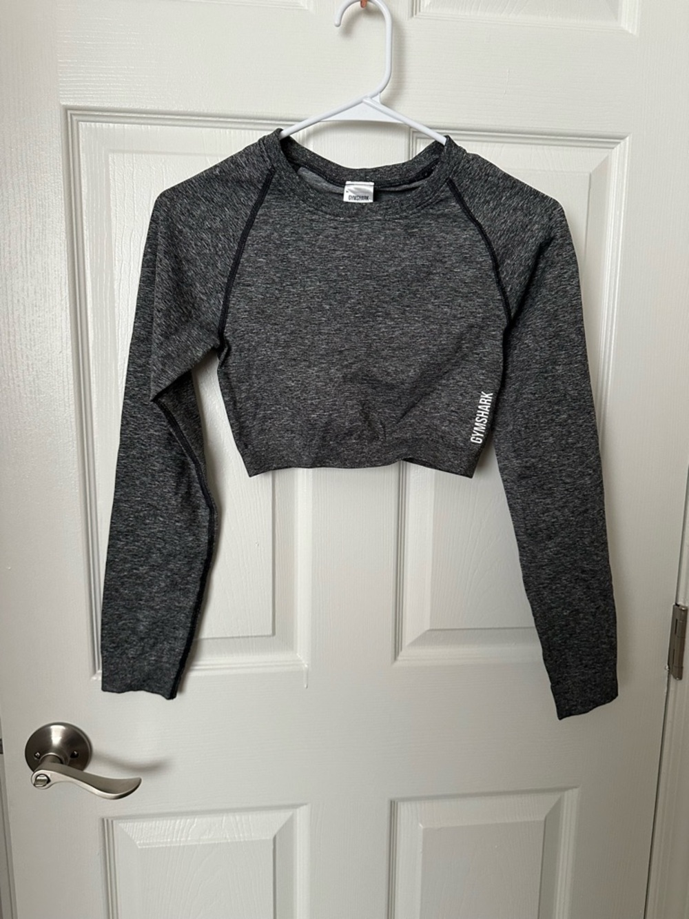 Gymshark Dark Grey Cropped Long-Sleeve Top